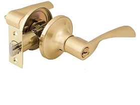 Ручка-защелка дверная 860-02 с прорезью-фиксатор, SB Матовое золото